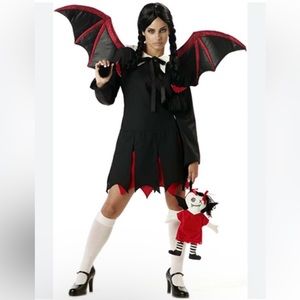 California Costume Collections Very Bat Girl Teen One Size Black Red Wednesday